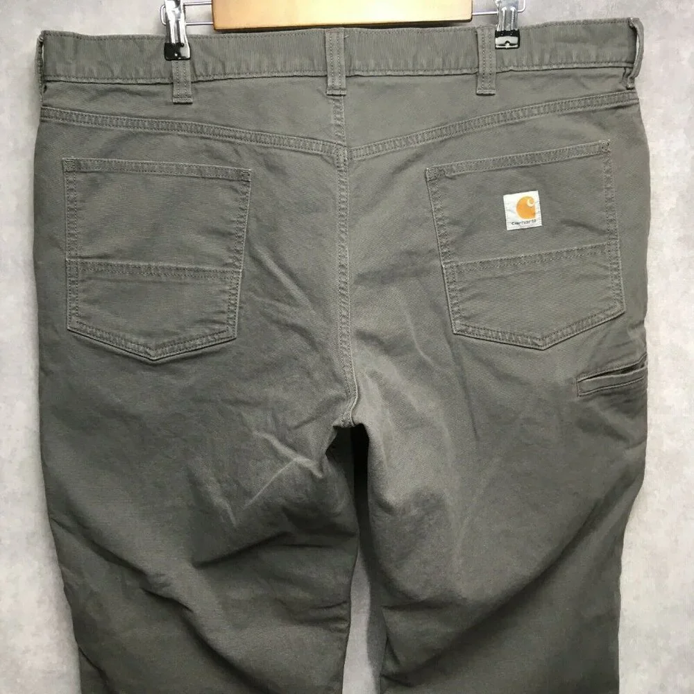 Carhartt Mens Pants‎ Relaxed Fit size 42x30 Flat Front Flex Canvas Gray Work